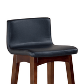 Graston 復古風實木皮革座墊高腳酒吧吧檯椅